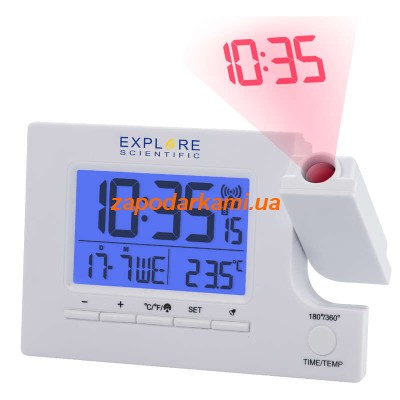 Часы проекционные Explore Scientific Slim Projection RC Dual Alarm White, 3130
